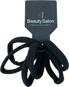 Beauty Salon Λάστιχακια Μαλλιών Μαύρα Μεγάλα Σετ 6τμχ