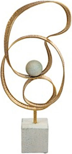 Zen Collection Метална Декоративна Златна Топка с Бяла Основa 18x9x45см 51558