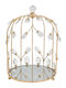 Keskor Metallic Round Decorative Tray with Mirror 21x21x31cm