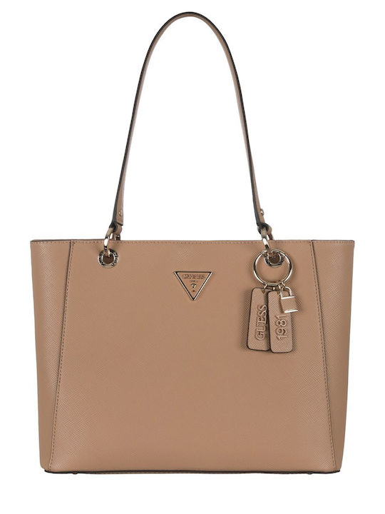Guess Noelle Дамска Чанта Тоут Ръчна Бежова