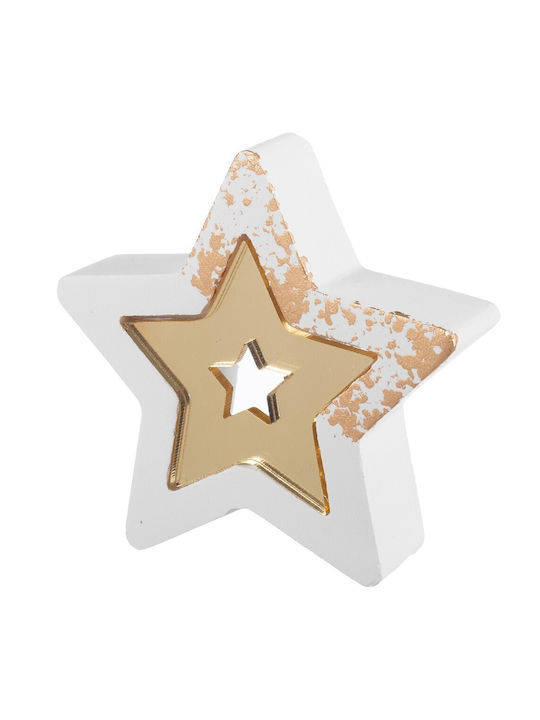 Decorative Christmas Table Decoration Ceramic Gold L10xW10xD1.9cm.