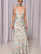 Maxi Evening Satin Dress Blue