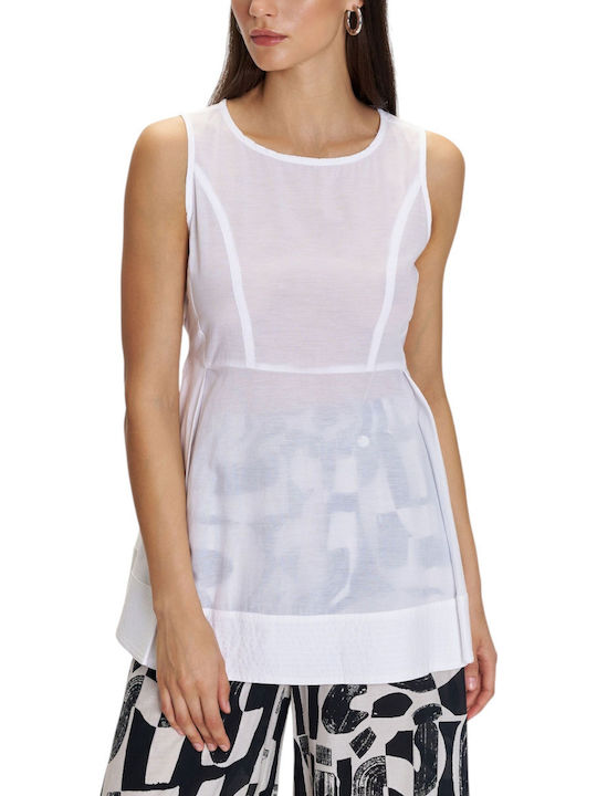 Women's Blouse Cotton Sleeveless White