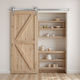 Vevor 6.6ft Sliding Barn Door Hardware Kit Single Sliding Barn Door Silver