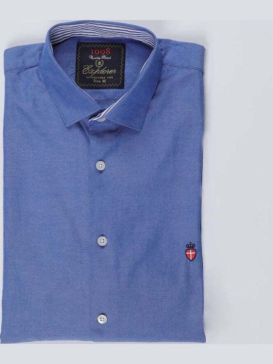 Explorer Long-sleeved Linen Shirt Blue