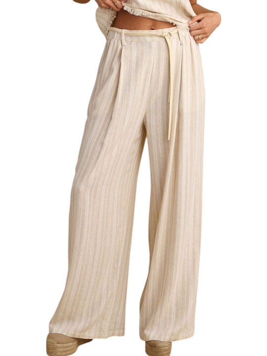 Women's Fabric Trousers Vanilla