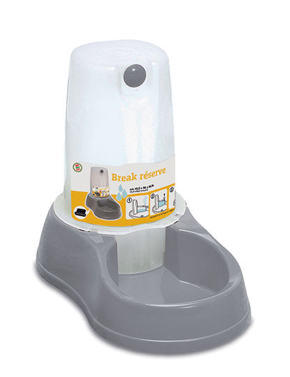 Stefanplast Reserve Plastic Bowl with Container Water for Dog 3.5ml 30cm in Gray Color