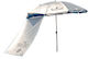 Maui & Sons Folding Aluminum Beach Umbrella Diameter 1.9m with Sunshade UV Protection and Air Vent Blue with Sunshade