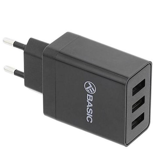 Tellur Зарядно без кабел с 3 USB-A порта 30W Черен (TLL151221)