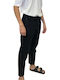 Ανδρικό Παντελόνι Τζιν Cropped με Slim Εφαρμογή Black