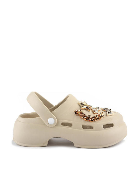 Fshoes Γυναικεία Σαμπό Μπεζ