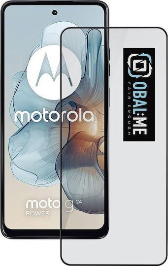 Obal:Me 5D Tempered Glass Μαύρο (Motorola G24 Power, G04, G04s, E14)