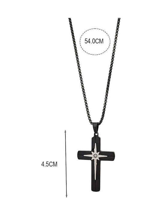 Herren Kreuz aus Stahl mit Kette
