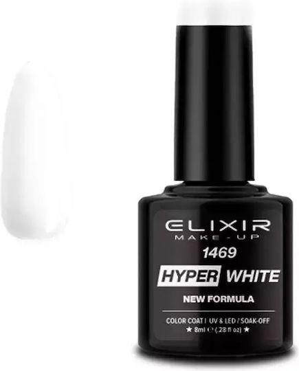 Elixir Semi Halb-permanenter Nagellack 1469 Hyper White 8ml 1Stück