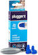Pluggerz Silicone Earplugs for Swimming Light Blue 4pcs