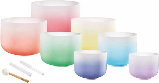 Crystal Singing Bowl Set 7 Chakra 432 Hz + 2 Storage Bags + 2 Mallets