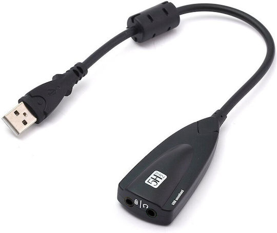 Spacer Sound Card External 7.1 Usb 2.0 Interface 18cm Cable 3.5 Mm Jack Connectors "spsc-usb-02" Includes Green Stamp 0.18lei