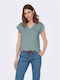 Women's Blouse Sleeveless with V Neckline Turquoise, Light Blue