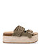 Women's Flat Sandals Flatforms in Green Color
