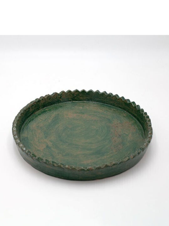 Ceramic Decorative Platters Set Green 30.5x30.5x4cm 2pcs