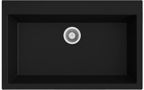 Unixton Damon70 Drop-In Küchenspüle aus Flüssigem Granit M78xB50cm Schwarze
