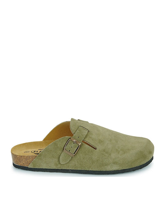 Plakton Χειμερινές Ανδρικές Παντόφλες Light Kaki