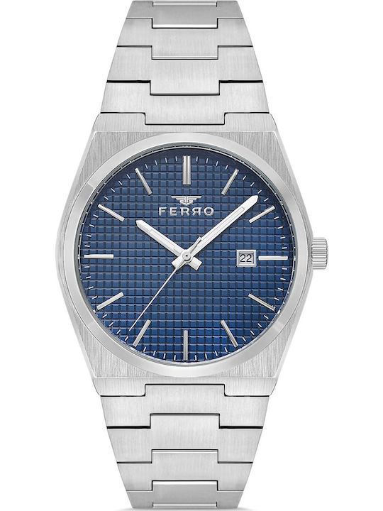 Ferro Men's Watch Battery with Silver Metal Bra...