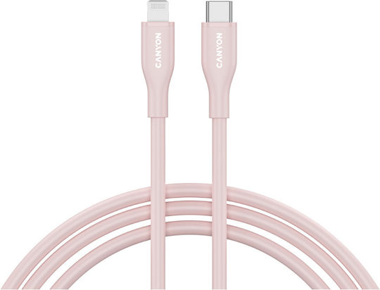 Canyon USB-C to Lightning Cable 60W Ροζ 1m (CNS-CLNM60SC10PS)