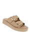 Women's Flat Sandals in Beige Color
