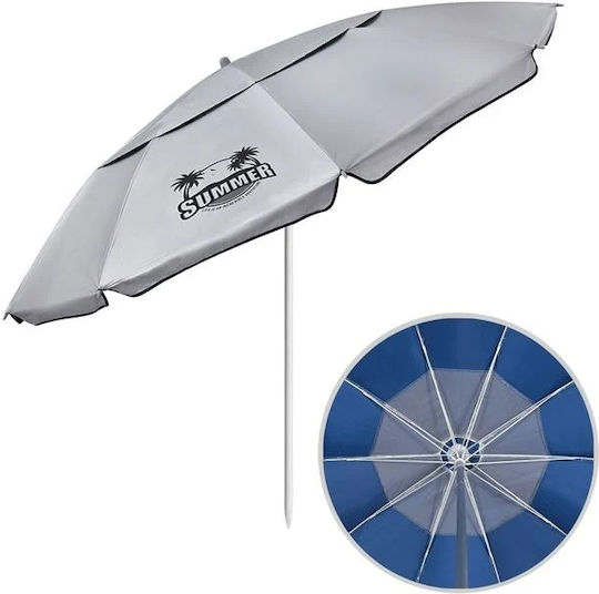 Umbrelă Pliabilă De Plajă Din Aluminiu Diametru 2.25m Argintie