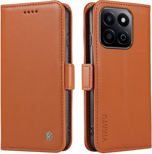 Yikatu Книга Изкуствена кожа / Силикон Кафяв (Honor 200 Smart)