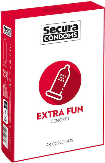 Secura Kondome Extra Fun 12 Stück 53 mm mit Rillen