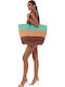 Bluepoint Stroh Strandtasche Mehrfarbig