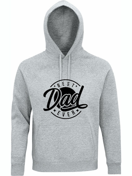Hoodie Unisex Organic " Best Dad Ever " Grey Me...