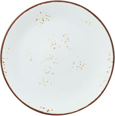 Dot Plate Shallow made of Porcelain White with Diameter 23cm 6pcs