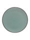 Dot Plate Shallow made of Porcelain Green with Diameter 23cm 6pcs