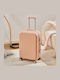 Kourk Carry-On Cabin Hard Travel Suitcase Peach With 4 Wheels Height 55cm