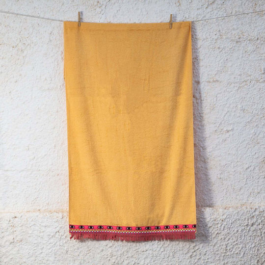 White Fabric Eye Patchwork Βαμβακερή Κίτρινη 80x160εκ.