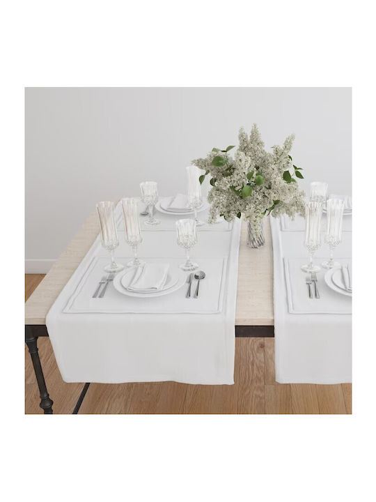 Kotonia Home Față de masă Din Bumbac Set Alb 45x145cm