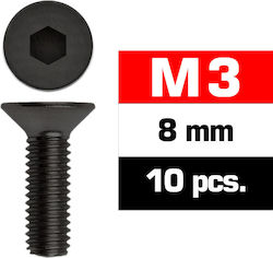 Ultimate Racing M3x8mm Плоски Глави Винтове 10 ...
