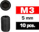 Ultimate Racing M3x5mm Set Screws 10 Pcs