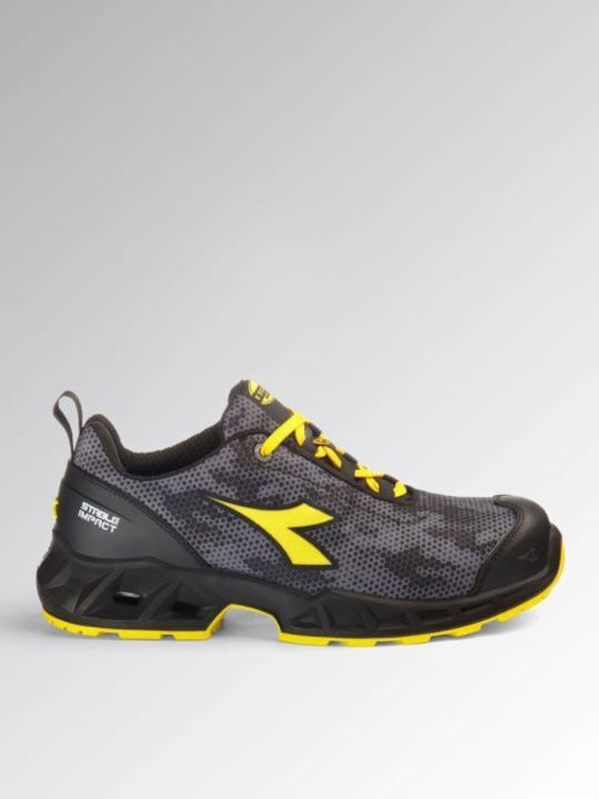 Utility Diadora Waterproof Safety Shoe Shark Stable Impact Low S3S FO SR SC ESD Black Grey EN ISO 20345:2022 181158