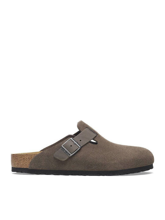 Birkenstock Boston Papuci bărbați iarna Gri Reg...