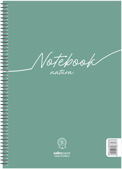 Salko Paper Spiral Notebook Ruled A4 3 Subjects Notebook Natura 1pcs