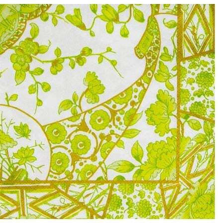 Xαρτοπετσέτες Luncheon Gilded Porcelain Chartreuse 16.5x16.5cm Caspari 20 Tεμάχια
