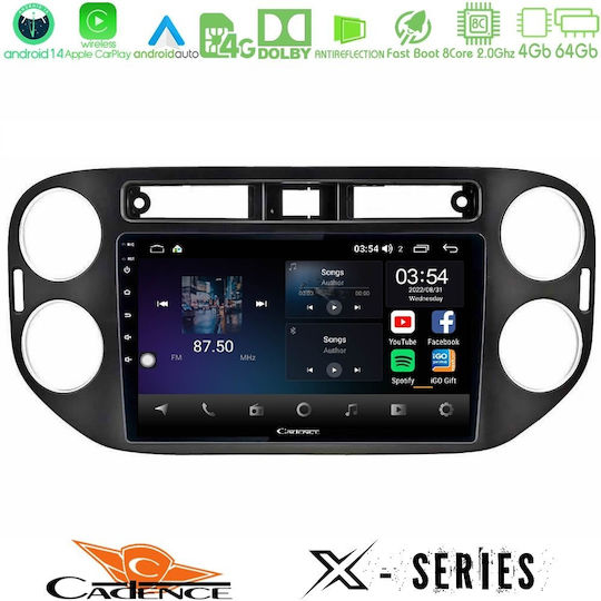 Cadence Car Audio System for Volkswagen Tiguan / Golf Plus 2004 – 2014 (Bluetooth/USB/WiFi/GPS/Apple-Carplay/Android-Auto) with Touch Screen 9"