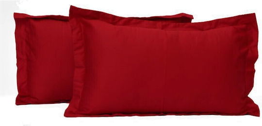 Kotonia Home Σετ Μαξιλαροθήκες με Φάσα Red 50x70εκ.