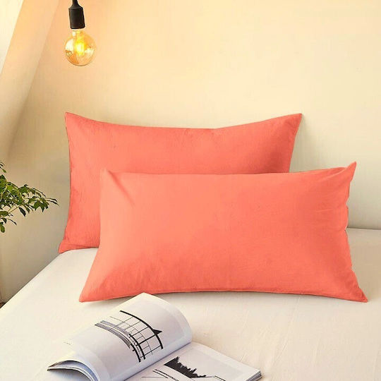 Kotonia Home Set Față de Pernă cu plic de acoperire Piersică 50x80cm.