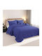 To megalo pazari Set Coverlet Queen Size Cotton Blue 220x240cm 3pcs