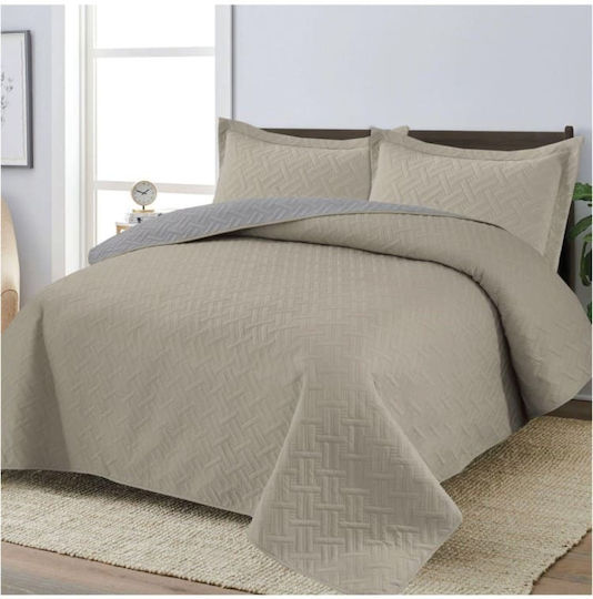 Подредба Покривало Единично Beige/Grey 160x240см 2бр